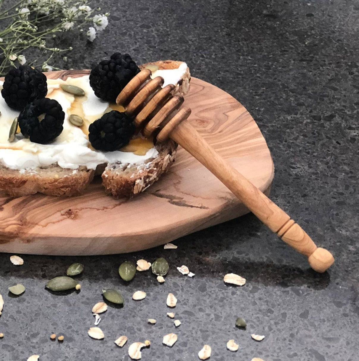 Olive Wood Honey Dipper