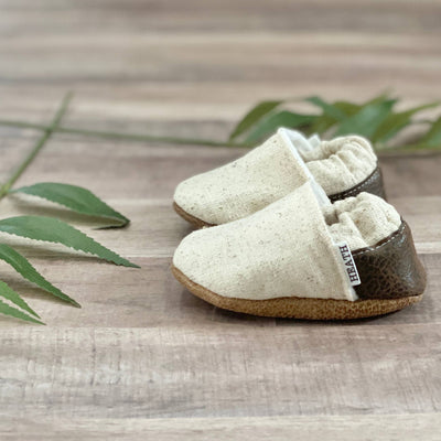 Speckled Tan Angled Moccasins